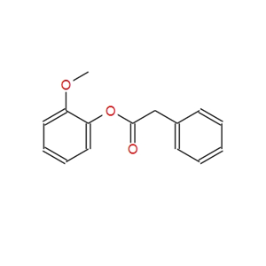 4112-89-4；苯乙酸-2-甲氧基苯酯