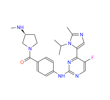 [4-[[5-氟-4-[2-甲基-1-(1-甲基乙基)-1H-咪唑-5-基]-2-嘧啶基]氨基]苯基][(3S)-3-(甲氨基)-1-吡咯烷]甲酮,[4-[[5-Fluoro-4-[2-methyl-1-(1-methylethyl)-1H-imidazol-5-yl]-2-pyrimidinyl]amino]phenyl][(3S)-3-(methylamino)-1-pyrrolidinyl]Methanone
