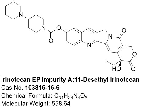 伊立替康EP杂质A；伊立替康11-去乙基杂质,Irinotecan EP Impurity A;11-Desethyl Irinotecan