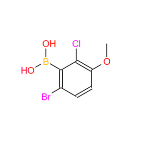 957062-55-4?；6-溴-2-氯-3-甲氧基苯硼酸；6-Bromo-2-chloro-3-methoxyphenylboronic acid