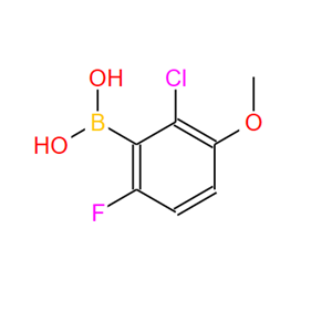 1072945-77-7；2-氯-3-甲氧基-6-氟苯硼酸；2-Chloro-6-fluoro-3-Methoxyphenylboronic acid