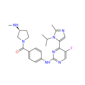 [4-[[5-氟-4-[2-甲基-1-(1-甲基乙基)-1H-咪唑-5-基]-2-嘧啶基]氨基]苯基][(3S)-3-(甲氨基)-1-吡咯烷]甲酮,[4-[[5-Fluoro-4-[2-methyl-1-(1-methylethyl)-1H-imidazol-5-yl]-2-pyrimidinyl]amino]phenyl][(3S)-3-(methylamino)-1-pyrrolidinyl]Methanone
