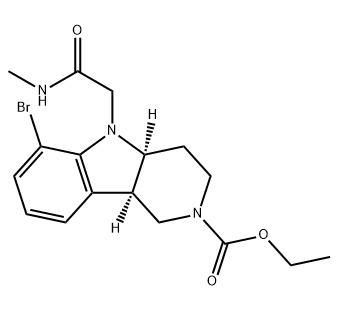 (4AS,9BR)-6-溴-5-(2-(甲基氨基)-2-氧代乙基)-3,4,4A,5-四氢-1H-吡啶并[4,3-B]吲哚-2(9BH)-甲酸乙酯,(4aS,9bR)-Ethyl 6-bromo-5-(2-(methylamino)-2-oxoethyl)-3,4,4a,5-tetrahydro-1H-pyrido[4,3-b]indole-2(9bH)-carboxylate