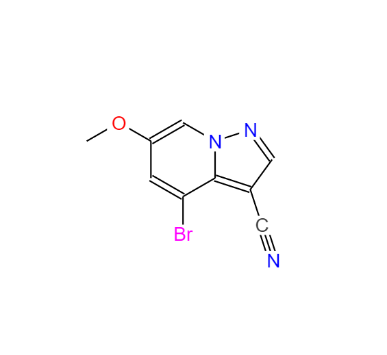 4-溴-6-甲基三唑并[1,5-A]吡啶-3-腈,4-Bromo-6-methoxypyrazolo[1,5-a]pyridine-3-carbonitrile