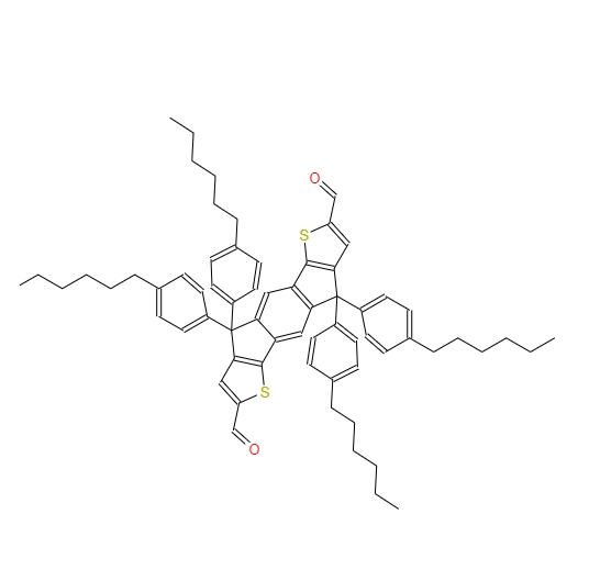 4,4,9,9-四(4-己基苯基)-4,9-二氫-S-茚并[1,2-B:5,6-B']二噻吩-2,7-二醛,4,4,9,9-Tetrakis(4-hexylphenyl)-4,9-dihydro-s-indaceno[1,2-b:5,6-b']dithiophene-2,7-dicarbaldehyde