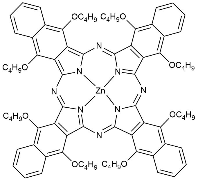 5,9,14,18,23,27,32,36-八丁氧基-2,3-萘酞菁鋅