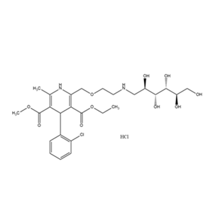 3-乙基 5-甲基 4-（2-氯苯基）-6-甲基-2-（（2-（（（2R，3R，4R，5R）-2,3,4,5,6- 五羥基己基）氨基）乙氧基）甲基）-1,4-二氫吡啶-3,5-二羧酸酯 氫氯化物