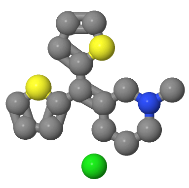 TIPEPIDINE HYDROCHLORIDE,Piperidine, 3-(di-2-thienylmethylene)-1-methyl-, hydrochloride (1:1)