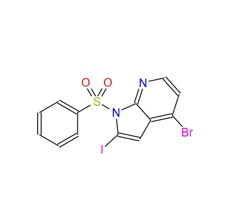 4-溴-2-碘-1-(苯磺酰基)-1H-吡咯并[2,3-B]吡啶,4-BROMO-2-IODO-1-(PHENYLSULFONYL)-1H-PYRROLO[2,3-B]PYRIDINE