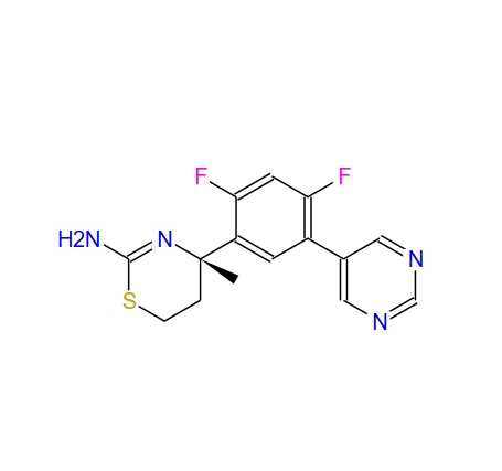 (S)-4-(2,4-二氟-5-(嘧啶-5-基)苯基)-4-甲基-5,6-二氢-4H-1,3-噻嗪-2-胺,LY2811376