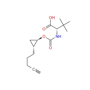 3-甲基-N-[[[(1R,2R)-2-(4-戊炔-1-基)环丙基]氧基]羰基]-L-缬氨酸,(S)-3,3-dimethyl-2-((((1R,2R)-2-(pent-4-yn-1-yl)cyclopropoxy)carbonyl)amino)butanoic acid