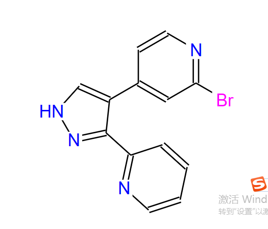 2-溴-4-[3-(2-吡啶)-1H-吡唑-4-基]吡啶,2-BROMO-4-(3-PYRIDIN-2-YL-1H-PYRAZOL-4-YL)-PYRIDINE