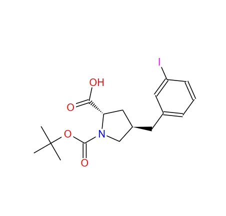 反-BOC-4-（3-碘苄基）-L-脯氨酸,(2S,4R)-1-(tert-butoxycarbonyl)-4-(3-iodobenzyl)pyrrolidine-2-carboxylic acid