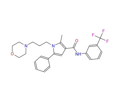 2-Methyl-1-[3-(4-morpholinyl)propyl]-5-phenyl-N-[3-(trifluoromethyl)phenyl]-1H-pyrrole-3-carboxamide,2-Methyl-1-[3-(4-morpholinyl)propyl]-5-phenyl-N-[3-(trifluoromethyl)phenyl]-1H-pyrrole-3-carboxamide