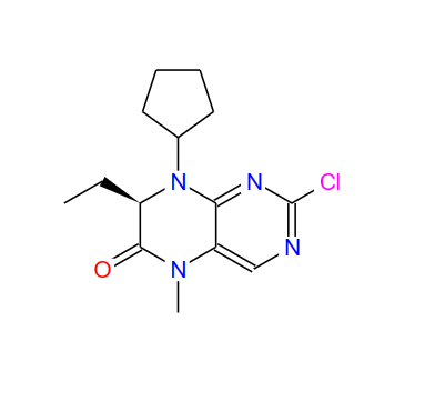 (7R)-2-氯-8-环戊基-7-乙基-7,8-二氢-5-甲基-6(5H)-蝶啶酮,(R)-2-CHLORO-8-CYCLOPENTYL-7-ETHYL-5-METHYL-7,8-DIHYDROPTERIDIN-6(5H)-ONE
