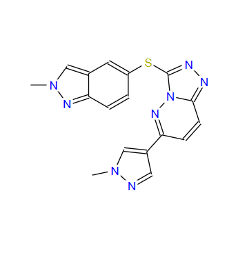 3-[(2-甲基-2H-吲唑-5-基)硫基]-6-(1-甲基-1H-吡唑-4-基)-1,2,4-三唑并[4,3-B]哒嗪,c-Met inhibitor 1