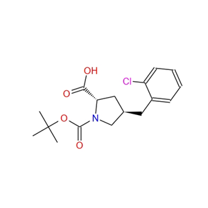 BOC-2-氯苄基-L-脯氨酸,(2S,4R)-1-(tert-butoxycarbonyl)-4-(2-chlorobenzyl)pyrrolidine-2-carboxylic acid