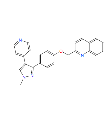 2-[[4-[1-甲基-4-(4-吡啶基)-1H-吡唑-3-基]苯氧基]甲基]-喹啉,Quinoline, 2-[[4-[1-methyl-4-(4-pyridinyl)-1H-pyrazol-3-yl]phenoxy]methyl]-