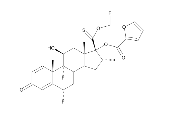 糠酸氟替卡松杂质I,6α,9-Difluoro-17-[(fluoromethoxy)carbonothioyl]-11β-hydroxy-16α-methyl-3-oxoandrosta-1,4-dien-17α-yl furan-2-carboxylate