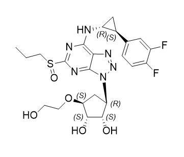 替格瑞洛杂质I,(1S,2S,3R,5S)-3-(7-(((1R,2S)-2-(3,4-difluorophenyl)cyclopropyl)amino)-5-(propylsulfinyl)-3H-[1,2,3]triazolo[4,5-d]pyrimidin-3-yl)-5-(2-hydroxyethoxy)cyclopentane-1,2-diol