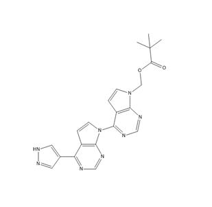 {4-[4-(1H-吡唑-4-基) -7H-吡咯并[2,3-d]嘧啶-7-基]-7H-吡咯并[2,3-d]嘧啶-7-基}甲基特戊酸酯,{4-[4-(1H-pyrazole-4-yl)-7H-pyrrolo[2,3-d]pyrimidin-7-yl]-7H-pyrrolo[2,3-d]pyrimidin-7-yl} methyl tevurate