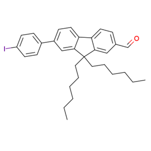 9,9-dihexyl-7-(4-iodophenyl)-9H-fluorene-2-carbaldehyde,9,9-dihexyl-7-(4-iodophenyl)-9H-fluorene-2-carbaldehyde