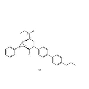 (1R,2R)-N-((2S,3S)-2-氨基-3-甲基戊基)-N-(4'-丙基-[1,1'-联苯]-4-基)-2(吡啶-2-基)环丙酰胺二盐酸盐;化合物 T13423;(1R,2R)-2-PCCA盐酸盐