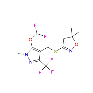 3-[（5-二氟甲氧基-1-甲基-3-三氟甲基吡唑-4-基） 甲硫基]-5.5-二甲基-4.5-二氢异噁唑 656825-92-2