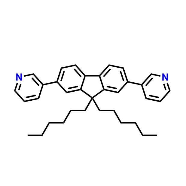 2,7-bis((3-pyridine)phenyl)-9,9-dihexylfluorine,2,7-bis((3-pyridine)phenyl)-9,9-dihexylfluorine