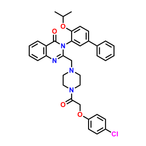 2-((4-(2-(4-氯苯氧基)乙酰基)哌嗪-1-基)甲基)-3-(4-异丙氧基-[1,1'-联苯]-3-基)喹唑啉-4(3H)-酮