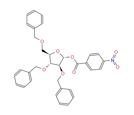 2,3,5-三-O-苯基-1-O-(4-硝基苯甲酰)-D-阿拉伯呋喃糖,2,3,5-TRI-O-BENZYL-1-O-(4-NITROBENZOYL)-D-ALPHA-ARABINOFURANOSE