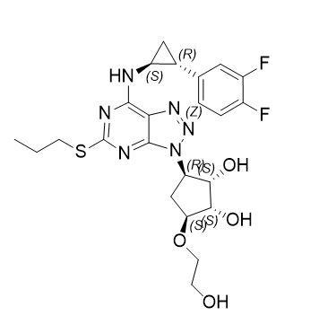 替格瑞洛杂质K,(1S,2S,3R,5S)-3-(7-(((1S,2R)-2-(3,4-difluorophenyl)cyclopropyl)amino)-5-(propylthio)-3H-[1,2,3]triazolo[4,5-d]pyrimidin-3-yl)-5-(2-hydroxyethoxy)cyclopentane-1,2-diol