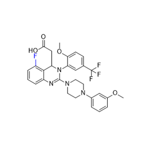 来特莫韦杂质10,2-(5-fluoro-3-(2-methoxy-5-(trifluoromethyl)phenyl)-2-(4-(3- methoxyphenyl)piperazin-1-yl)-3,4-dihydroquinazolin-4-yl)acetic acid