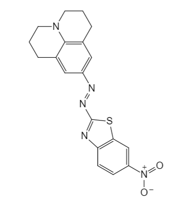 (1E)-(1,2,3,5,6,7-hexahydropyrido[3,2,1-ij]quinolin-9-yl)(6-nitrobenzo[d][1,3]thiazol-2-yl)diazene,(1E)-(1,2,3,5,6,7-hexahydropyrido[3,2,1-ij]quinolin-9-yl)(6-nitrobenzo[d][1,3]thiazol-2-yl)diazene
