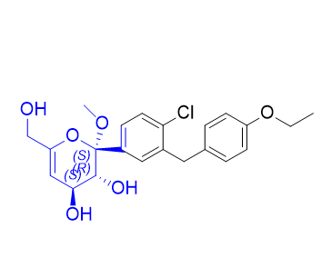 埃格列净杂质09,(2S,3R,4S)-2-(4-chloro-3-(4-ethoxybenzyl)phenyl)-6-(hydroxymethyl)-2-methoxy-3,4-dihydro-2H-pyran-3,4-diol