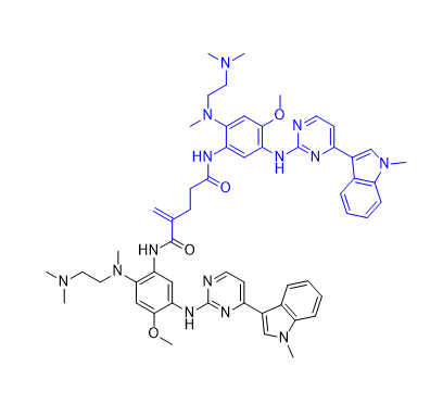奥西替尼杂质11,N1,N5-bis(2-((2-(dimethylamino)ethyl)(methyl)amino)-4-methoxy-5-((4-(1-methyl-1H-indol-3-yl)pyrimidin-2-yl)amino)phenyl)-2-methylenepentanediamide