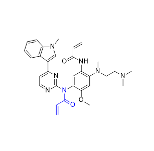 奥西替尼杂质08,2-((2-acrylamido-5-methoxy-4-((4-(1-methyl-1H-indol-3-yl)pyrimidin-2-yl)amino)phenyl)(methyl)amino)-N,N-dimethylethan-1-amine oxide