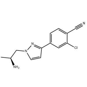 (S)-4-(1-(2-氨基丙基)-1H-吡唑-3-基)-2-氯苯甲腈 1297537-41-7