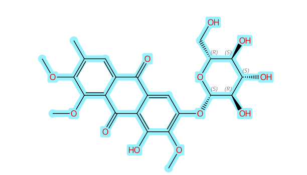 2-甲醚-橙黃決明素-6-O-葡萄糖苷,6-O-b-D-Glucopyranosyloxy-8-hydroxy-1,2,7-trimethoxy- 3-methylanthraquinone