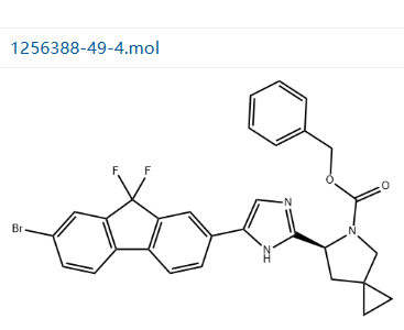 (6S)-6-[5-(7-溴-9,9-二氟-9H-芴-2-基)-1H-咪唑-2-基]-5-氮杂螺[2.4]庚烷-5-羧酸苄酯,(6S)-6-[5-(7-Bromo-9,9-difluoro-9H-fluoren-2-yl)-1H-imidazol-2-yl]-5-azaspiro[2.4]heptane-5-carboxylic acid phenylmethyl ester