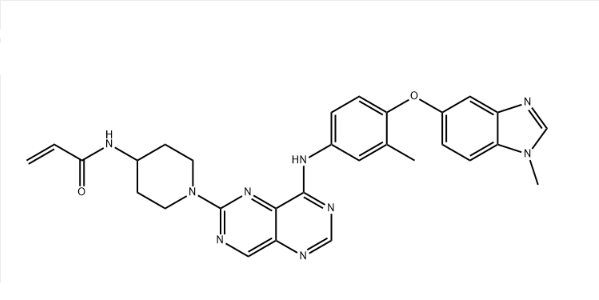 宗格替尼,2-Propenamide, N-[1-[8-[[3-methyl-4-[(1-methyl-1H-benzimidazol-5-yl)oxy]phenyl]amino]pyrimido[5,4-d]pyrimidin-2-yl]-4-piperidinyl]-