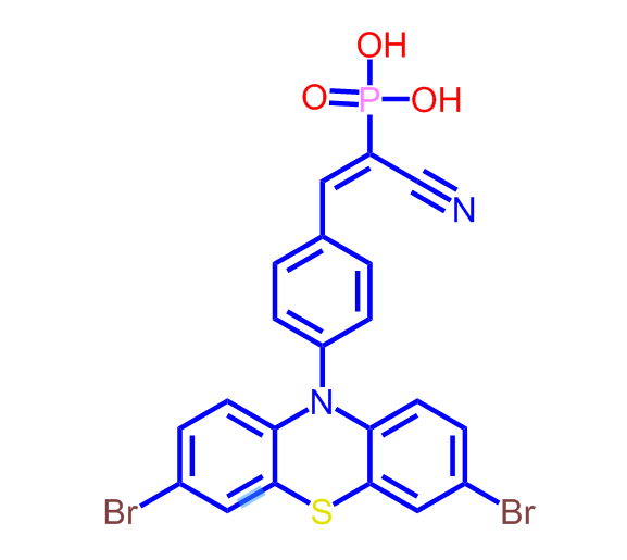 (E)-(1-cyano-2-(4-(3,7-dibromo-10H-phenoxazin-10-yl)phenyl)vinyl)phosphonic acid,(E)-(1-cyano-2-(4-(3,7-dibromo-10H-phenoxazin-10-yl)phenyl)vinyl)phosphonic acid