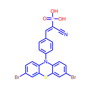 (E)-(1-cyano-2-(4-(3,7-dibromo-10H-phenoxazin-10-yl)phenyl)vinyl)phosphonic acid,(E)-(1-cyano-2-(4-(3,7-dibromo-10H-phenoxazin-10-yl)phenyl)vinyl)phosphonic acid