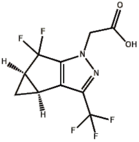 2-((3bS,4aR)-5,5-二氟-3-(三氟甲基)-3b,4,4a,5-四氢-1H-环丙烯并[3,4]环戊二烯并[1,2-c]吡唑-1-基)乙酸,2-((3bS,4aR)-5,5-difluoro-3-(trifluoromethyl)-3b,4,4a,5-tetrahydro-1H-cyclopropa[3,4]cyclopenta[1,2-c]pyrazol-1-yl)acetic acid