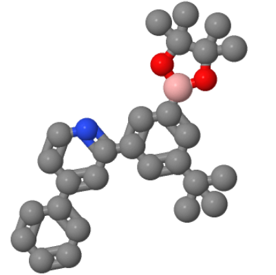 2-(3-(叔丁基)-5-(4,4,5,5-四甲基-1,3,2-二氧硼烷-2-基)苯基)-4-苯基吡啶,2-[3-(1,1-dimethyl ethyl)-5-(4,4,5,5-tetramethyl-1,3,2-dioxyborane-2-yl) phenyl]-4-phenyl-pyridine