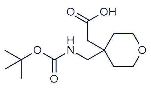 2-(4-(((叔丁氧羰基)氨基)甲基)四氫-2H-吡喃-4-基)乙酸,2-(4-(((Tert-butoxycarbonyl)amino)methyl)tetrahydro-2H-pyran-4-yl)acetic acid