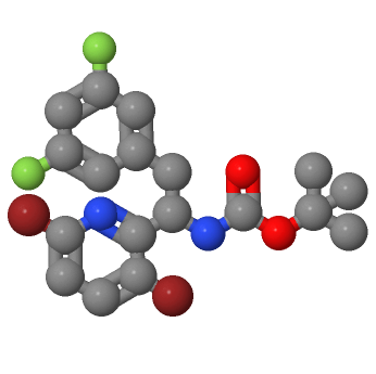 (S)-(1-(1-(3,6-二溴吡啶-2--2-基)-2-(3,5-二氟苯基)乙基)氨基甲酸酯叔丁基,Carbamic acid, N-[(1S)-1-(3,6-dibromo-2-pyridinyl)-2-(3,5-difluorophenyl)ethyl]-, 1,1-dimethylethyl ester