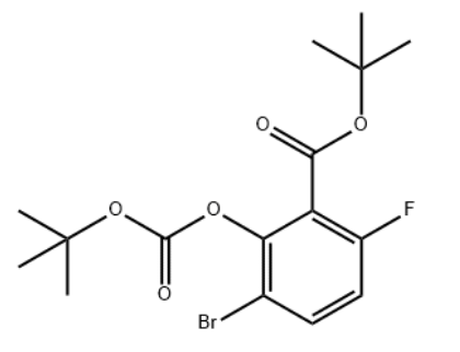 Benzoic acid, 3-bromo-2-[[(1,1-dimethylethoxy)carbonyl]oxy]-6-fluoro-, 1,1-dimethylethyl ester,Benzoic acid, 3-bromo-2-[[(1,1-dimethylethoxy)carbonyl]oxy]-6-fluoro-, 1,1-dimethylethyl ester