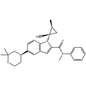 ORFORGLIPRON中间体,1H-Indole-2-carboxamide, 1-[(1S,2S)-1-cyano-2-methylcyclopropyl]-N-methyl-N-phenyl-5-[(4S)-tetrahydro-2,2-dimethyl-2H-pyran-4-yl]-