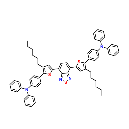 4,4'-(benzo[c][1,2,5]thiadiazole-4,7-diylbis(3-hexylthiophene-5,2-diyl))bis(N,N-diphenylaniline),4,4'-(benzo[c][1,2,5]thiadiazole-4,7-diylbis(3-hexylthiophene-5,2-diyl))bis(N,N-diphenylaniline)